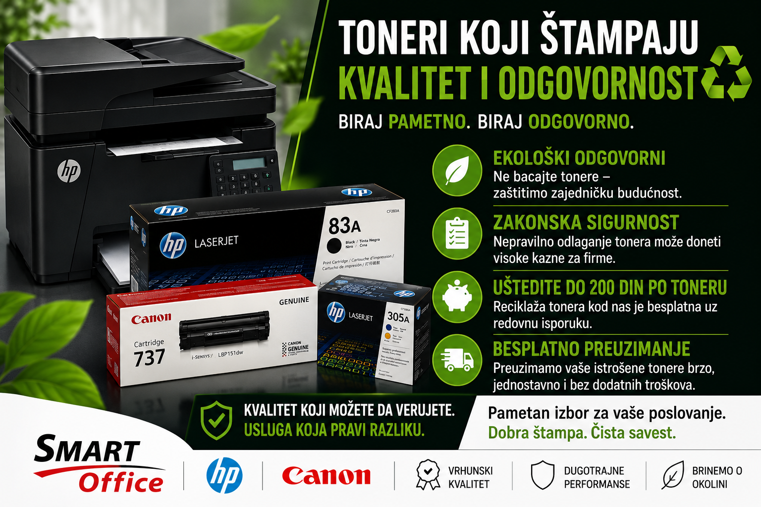 Reciklaža tonera – odgovorno poslovanje, ušteda i zaštita životne sredine