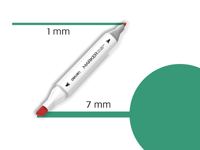 Template MARKER SKETCH DELI 55 SMARAGDNO ZELENA 70801A-55