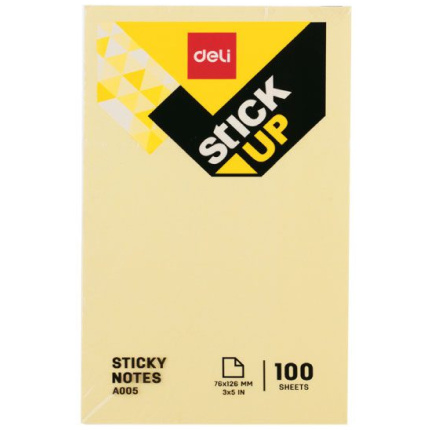STIKER BLOK DELI ZA INDEKSIRANJE 76x126mm ŽUTI EA00553 – 100 LISTA
