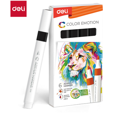 AKRILNI MARKER DELI CRNI COLOR EMOTION EC193A-Black