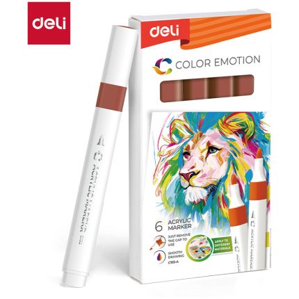 AKRILNI MARKER DELI BRAON COLOR EMOTION EC193A-Brown