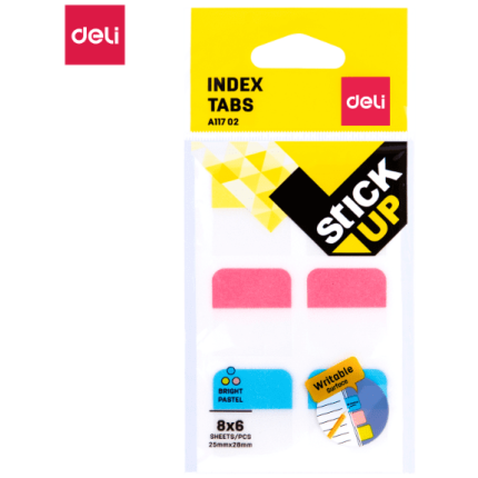 STIKERI DELI ZA INDEKSIRANJE PVC PAPIR 25x28mm, 6kom po 8 listova EA11702