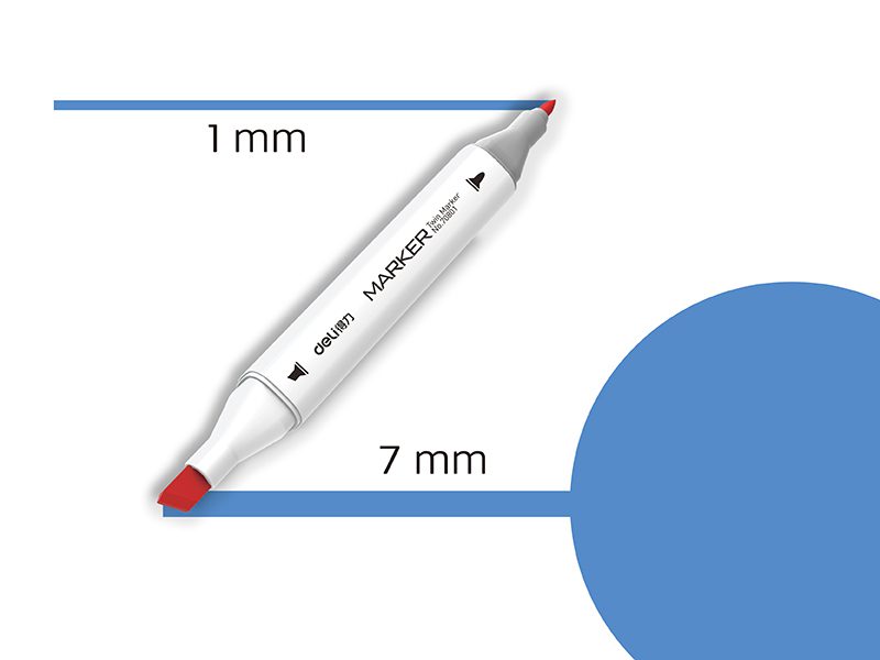 Template MARKER SKETCH DELI 74 BRILIJANTIN PLAVA 70801A-74