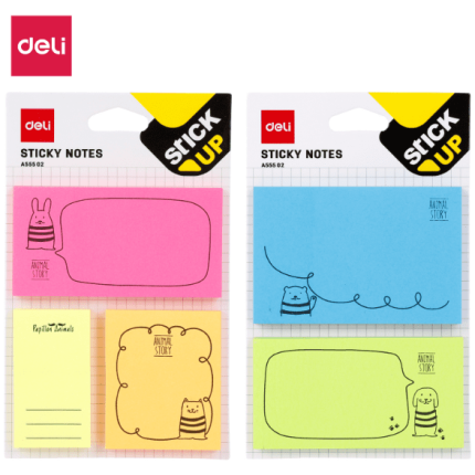 STIKER BLOK DELI NEON, SET 50 LISTA MIX BOJE EA55502