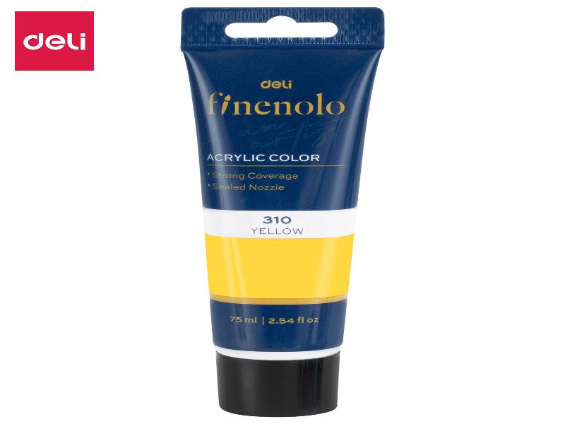 6941798407265_1 AKRILNA BOJA DELI U TUBI ŽUTA 75ml EC75-YL