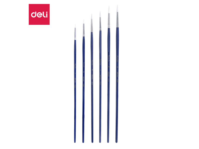 6941798408095_1 ČETKICA UMETNIČKA DELI OKRUGLA BELA BR 6 SET 1/6 EC281-6