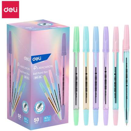 HEMIJSKA OLOVKA DELI MIX PASTELNIH BOJA  – plavi ispis 0.7mm EQ6C-BL