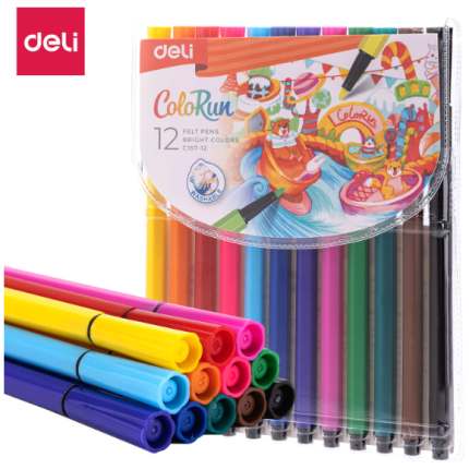 FLOMASTERI DELI  COLORUN  heksagonalni u pvc etuiu 1/12 EC157-12