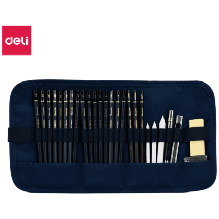 SET OLOVAKA ZA SKICIRANJE DELI U PERNICI 27 komada EC27