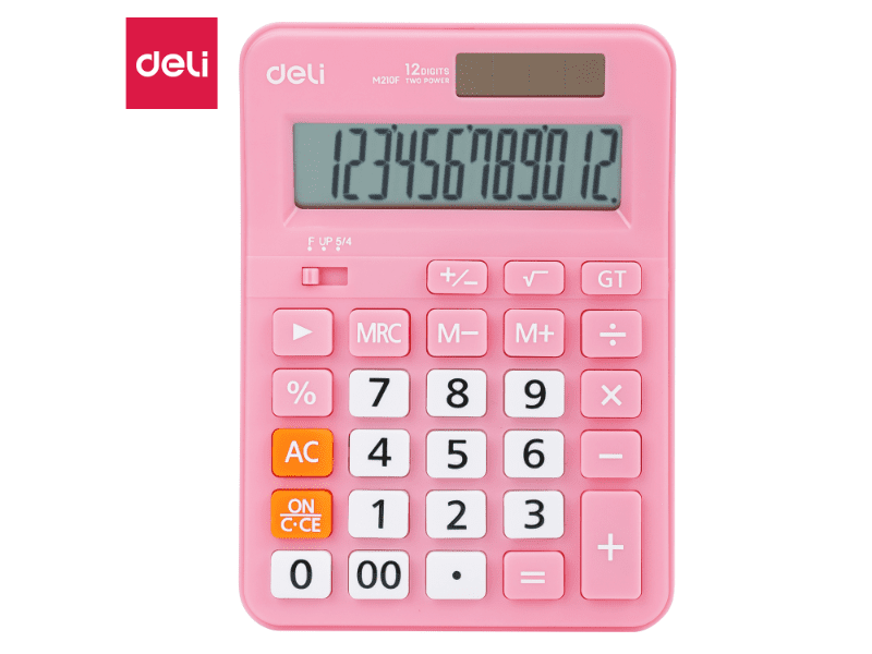 6941798453705_1 KALKULATOR DELI STONI EM210 PINK 108.7*152.1*29.8mm EM210FPINK