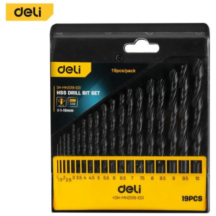HSS SET BURGIJA ZA ČELIK DELI 1.0-10MM  19KOM EDH-MHZ019-ED1