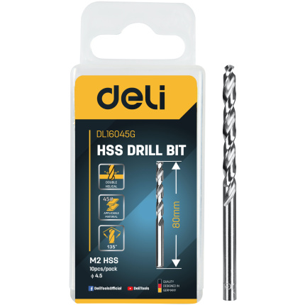 HSS SPIRALNA BURGIJA ZA METAL 4.5MM 10/1 DELI EDL16045G