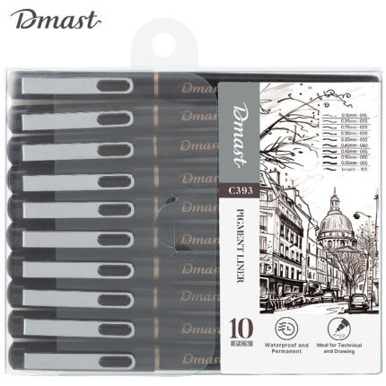 FLOMASTERI PIGMENT LINER DELI 1/10 DMAST PEBEO EC393