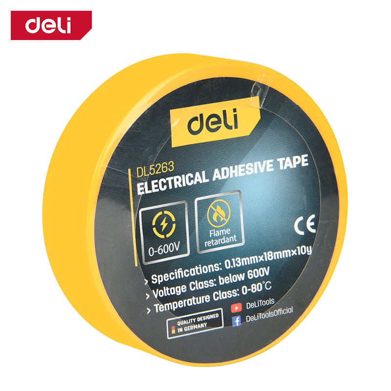 6977403220868_1 PVC IZOLIR TRAKA ŽUTA DELI 18MM X 10M EDL5263