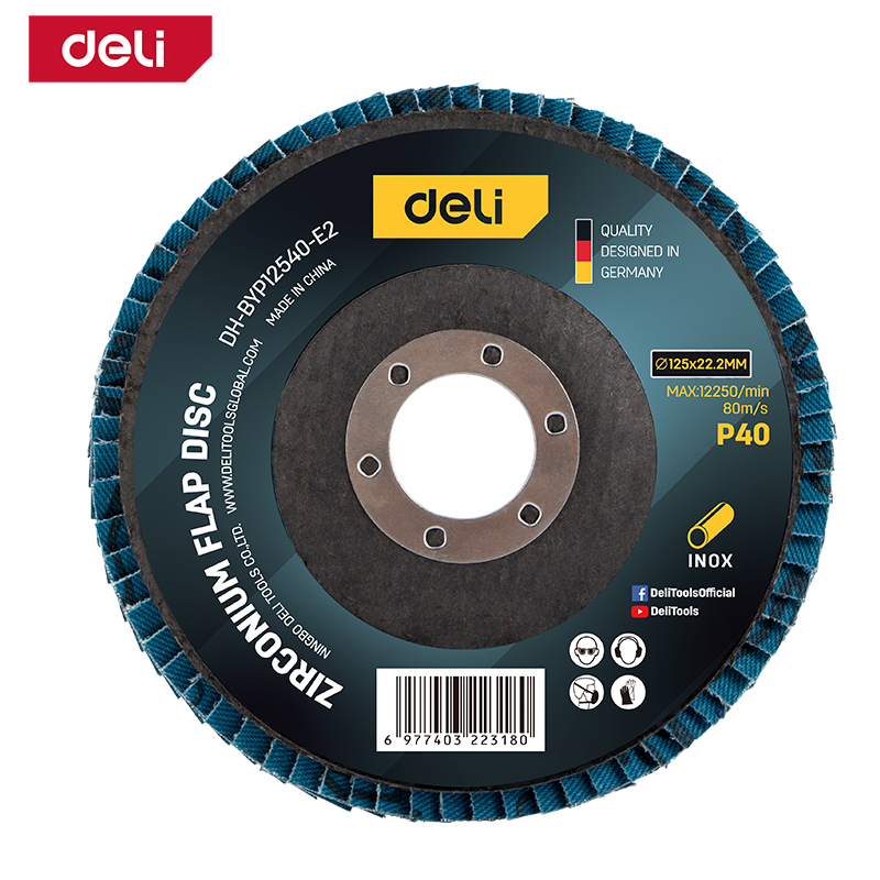 6977403223180_1 LAMELARNI BRUSNI DISK ZN INOX/METAL 125MM G40 DELI EDH-BYP12540-E2