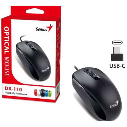 GENIUS DX-110 USB-C Optical crni miš