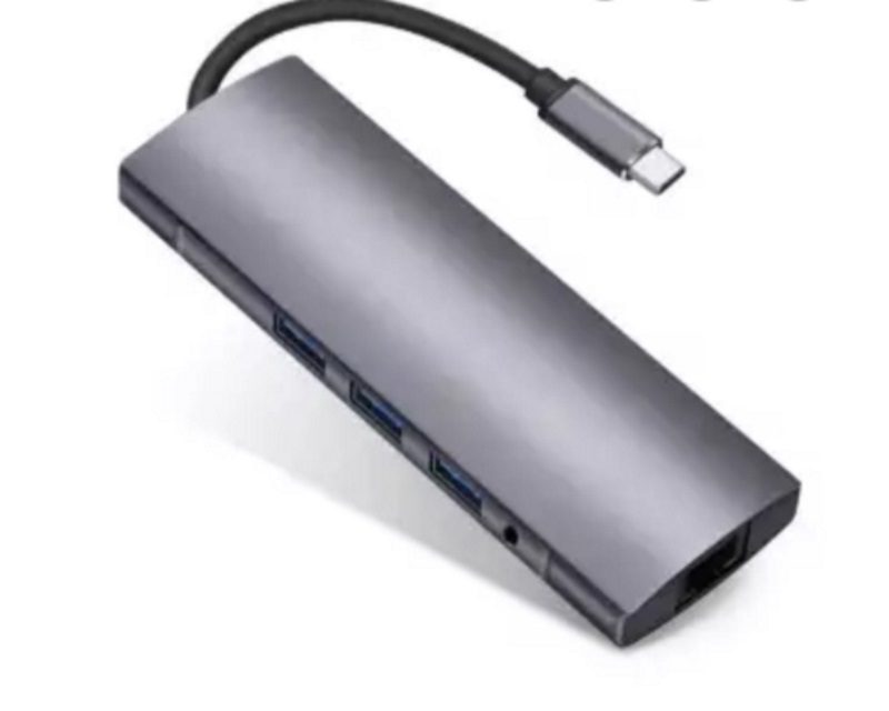 OST04360_v FAST ASIA Adapter-konvertor TIP-C na HDMI + 4XUSB 3.0 + TIP C + SD/Micro + Audio+VGA + RJ45
