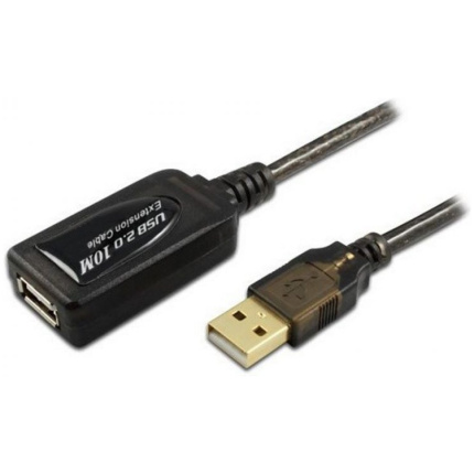 E-GREEN Kabl sa pojačivačem USB A – USB A M/F 10m crni