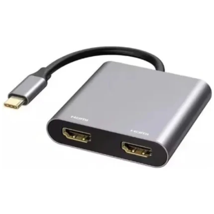 E-GREEN Adapter USB 3.1 tip C (M) – 2 x HDMI