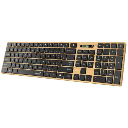 GENIUS SlimStar 7250BT, AI, Pine Wood US wireless tastatura