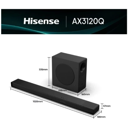 HISENSE AX3120Q Dolby Atmos soundbar sa bežičnim subwooferom crni