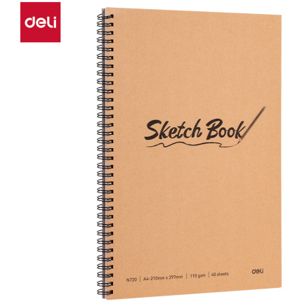 BLOK ZA CRTANJE DELI Sketch book, A4, 40 listova, 110g, BOČNA SPIRALA EN720