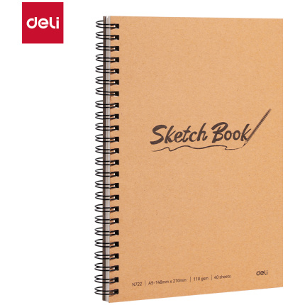 BLOK ZA CRTANJE DELI Sketch book, A5, 40 lista, 110g - BOČNA SPIRALA EN722