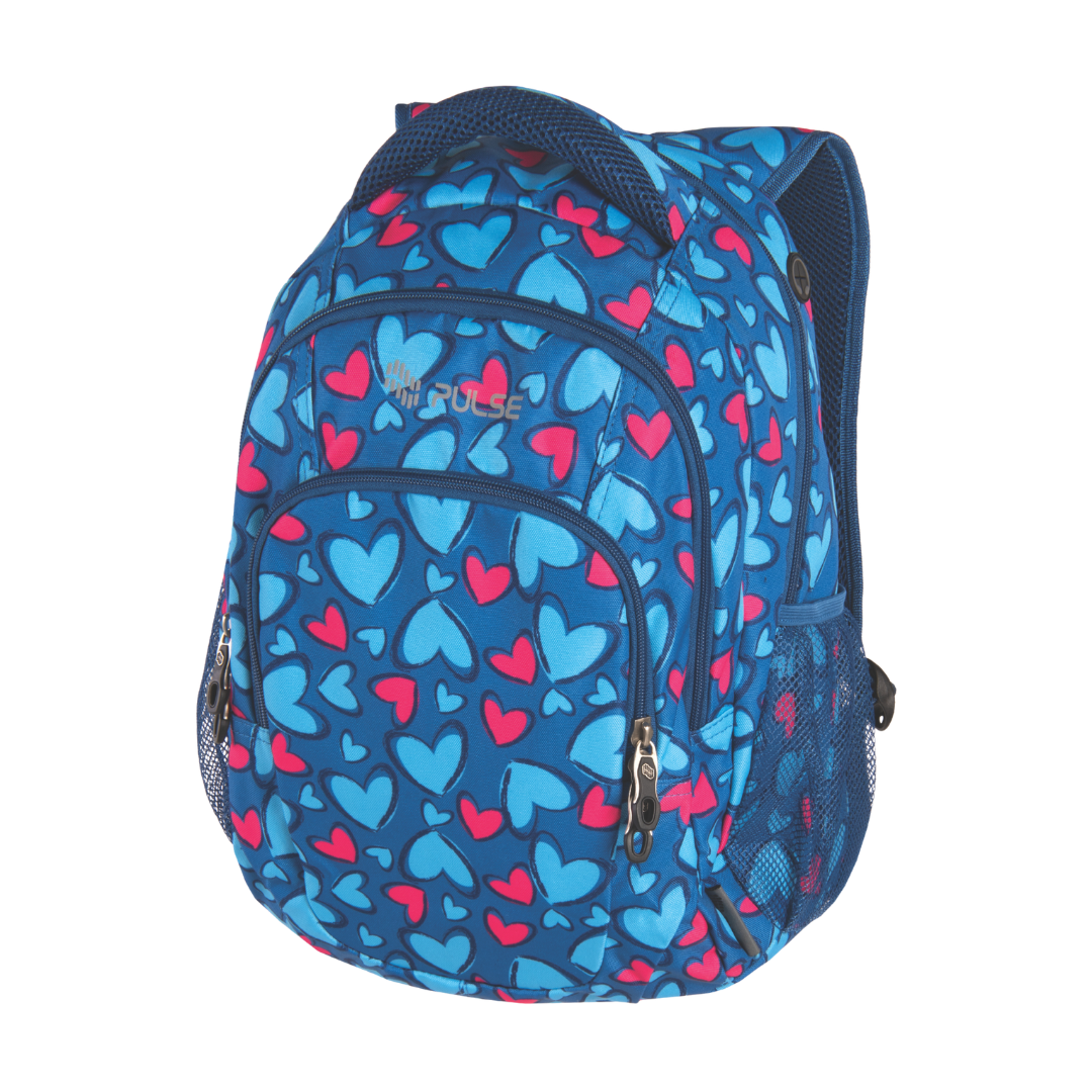 8605027224259_1 Ranac Pulse Teens Blue Heart 122425 prednji pogled