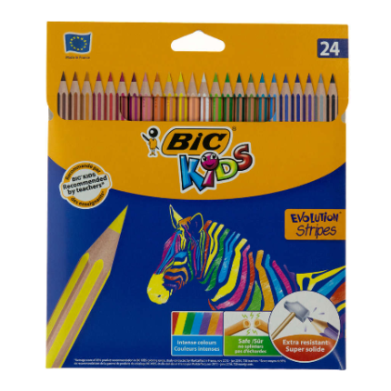 Bic drvene boje Evolution Stripes 1/24