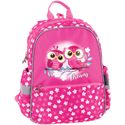 Pulse Junior Pink Owl 122441 dečiji ranac sa motivom roze sove, reflektujućim detaljima i podesivim naramenicama