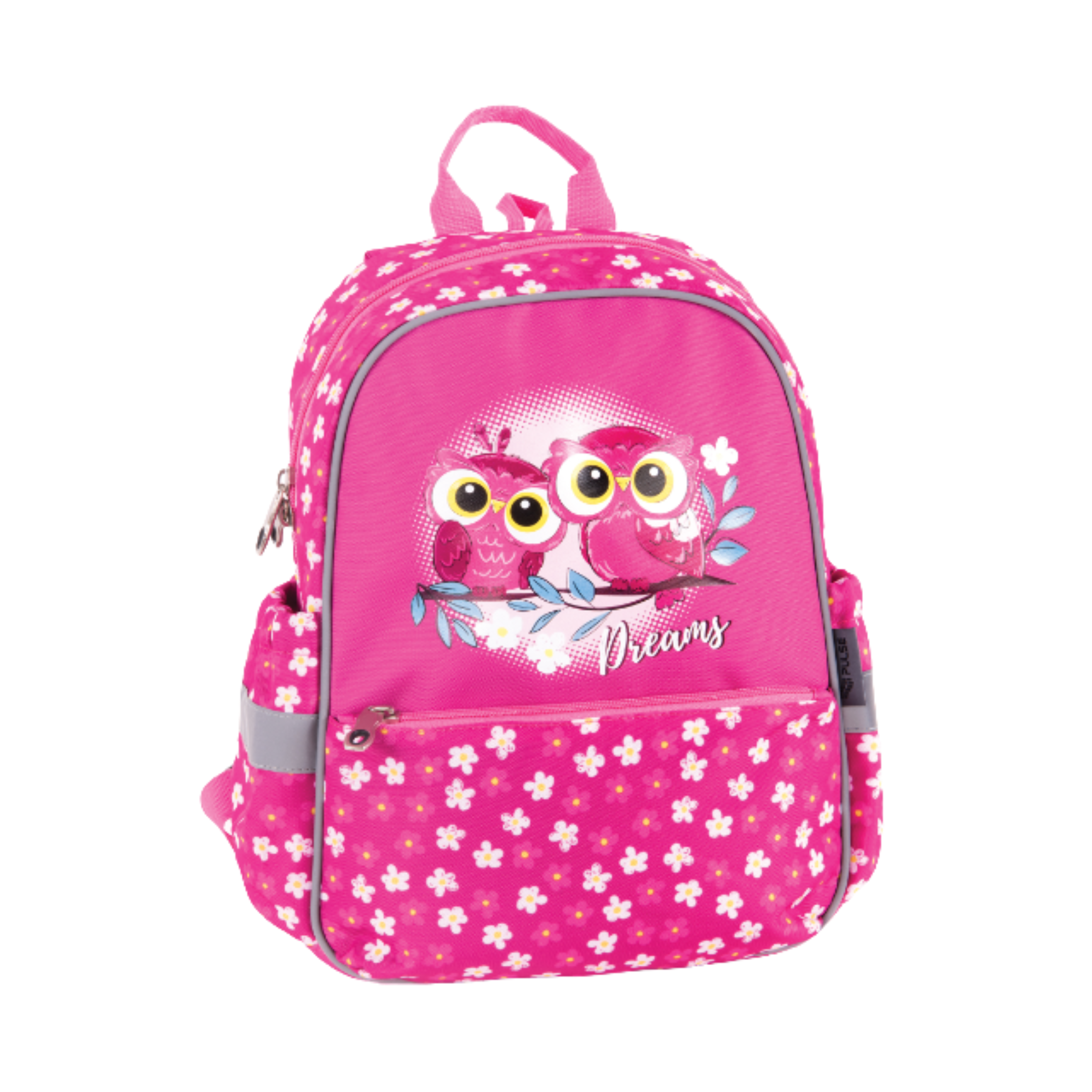 8605027224419_1 Pulse Junior Pink Owl 122441 dečiji ranac sa motivom roze sove, reflektujućim detaljima i podesivim naramenicama